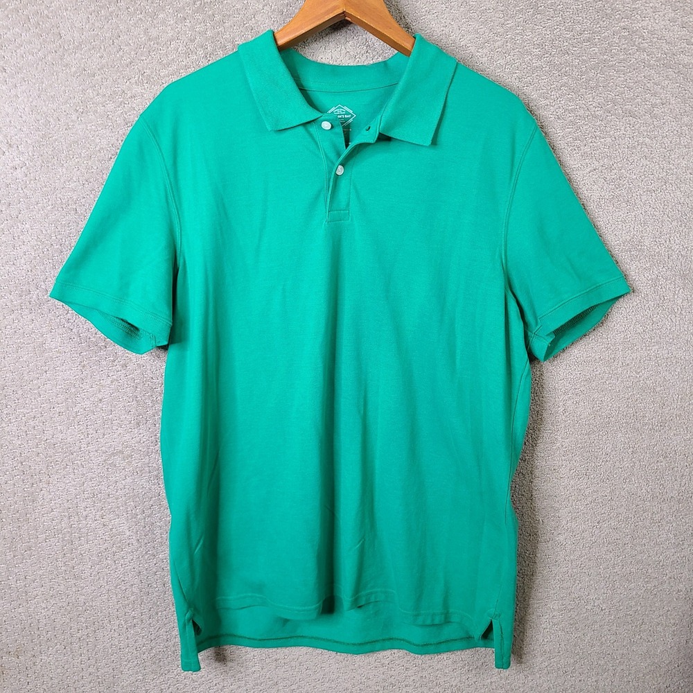 St Johns Bay Polo Mens L Green Classic Fit Cotton Blend‎ Short Sleeve Casual